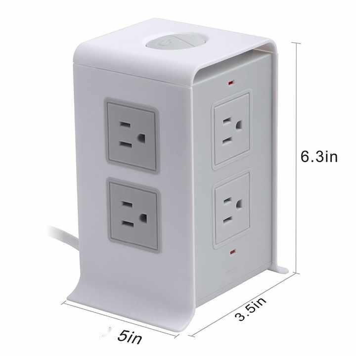 Power Strip with USB Surge Protector 8 Outlets 4 USB Port Charger Charging Tower