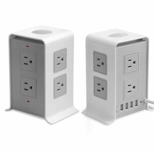 Power Strip with USB Surge Protector 8 Outlets 4 USB Port Charger Charging Tower