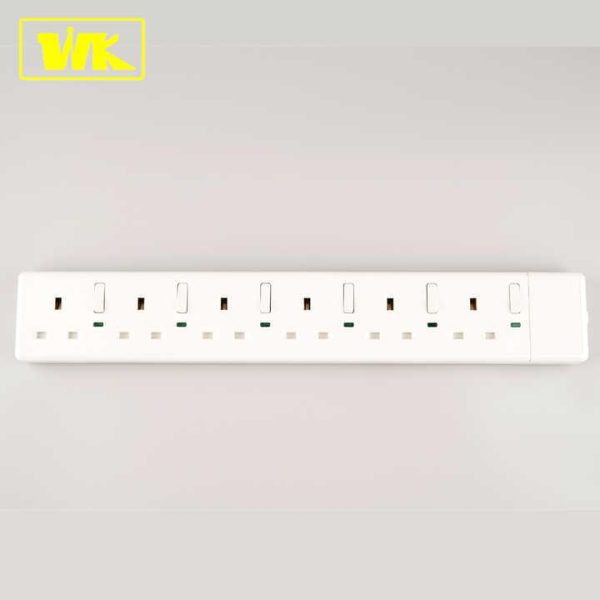 13A Extension Socket 6 Way Individual Switch Power Strip UK Type Plug Socket