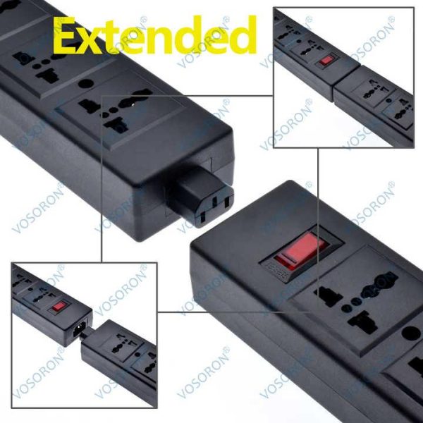 Laboratory Power Supply Strip Overload Protector ,PDU Strip With Safety Shutter Universal Outlet Extend With IEC320 C13 Outlet