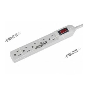 5 Outlet Grounded Surge Protector Power Strip 14AWG/3C SJT Lighted Switch 15A Circuit Breaker 3FT Power Cable Cord