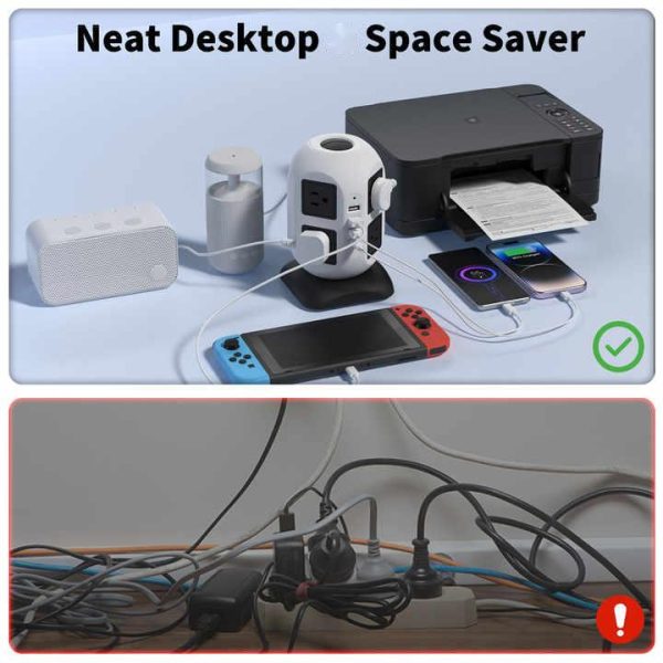 Factory Best Selling 8 Way+4 USB Us Surge Protector New Style Power Strip Protector Power Strip Power Socket Extension