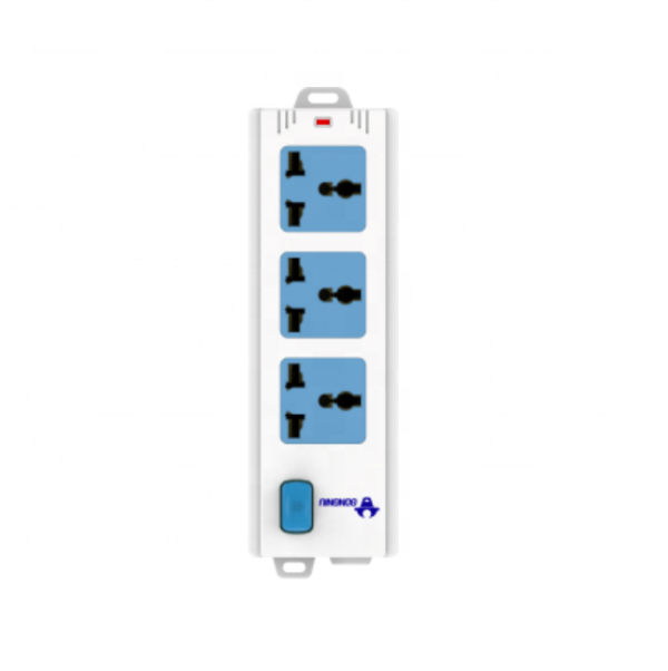 GONEO Universal 3-Way Power Strip 3 AC Outlets EU Plug Surge Protector 13A Current Wireless Power Socket