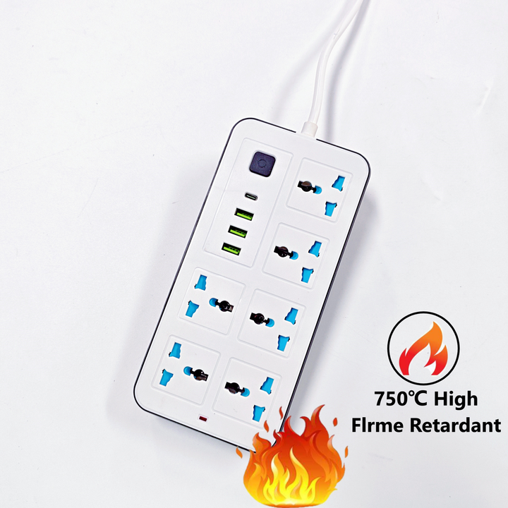 Multi Tap Universal Plug EU US UK Outlet Power Strip With 1.2m 2m Extension Cord AC Type C USB Port Charge Electrical Socket