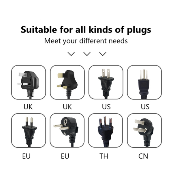 Multi Tap Universal Plug EU US UK Outlet Power Strip With 1.2m 2m Extension Cord AC Type C USB Port Charge Electrical Socket