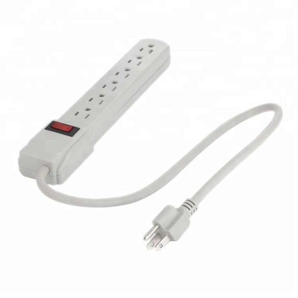 High Quality Extension Sockets American 6 Way Power Strips with 1.8 Meters Cord