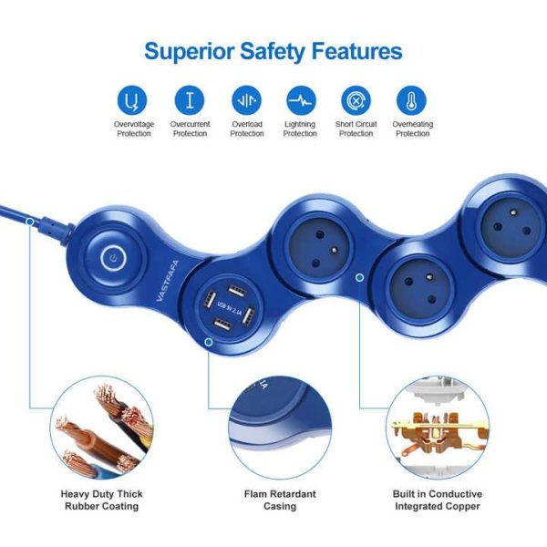 Customized Usb Surge Protector Power Strip With Usb Home Power Strip Board for Usa UK Eu Universal