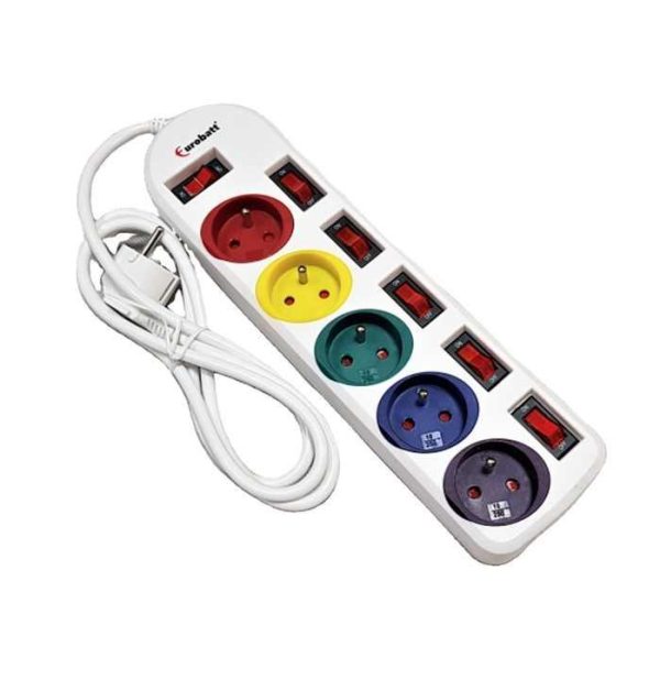 KD-1615F 3M White Extension Cord with 5 Smart Sockets and Switch for Home Use and Power Strips