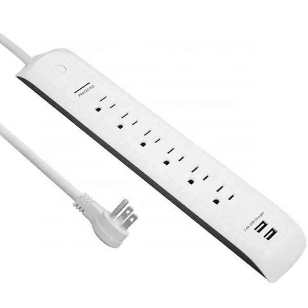 Usa Electrical 6 Outlet Multi Functional Surge Protector Power Strip with USB