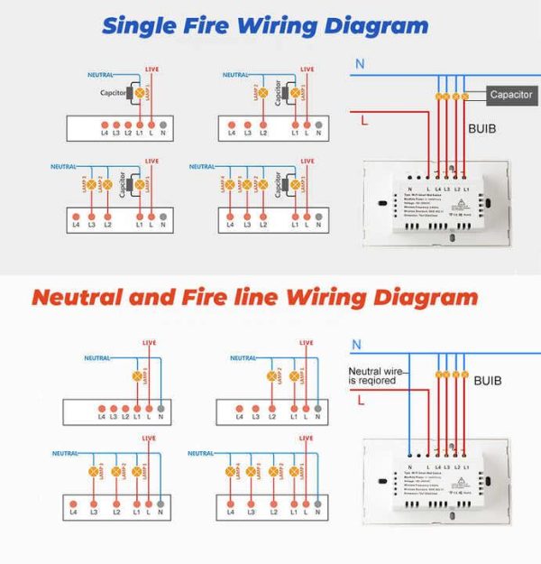 2024 New Us Tuya Home Life Wifi 2 Gang Smart Touch Wall Light Switch for Home Automation