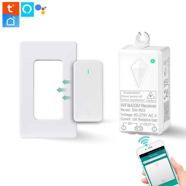 Tuya Smart Fireproof V0 Waterproof IP66 Smart Switch Relay Load 1000W LED Support Alexa&Google Home Wifi Smart Switches