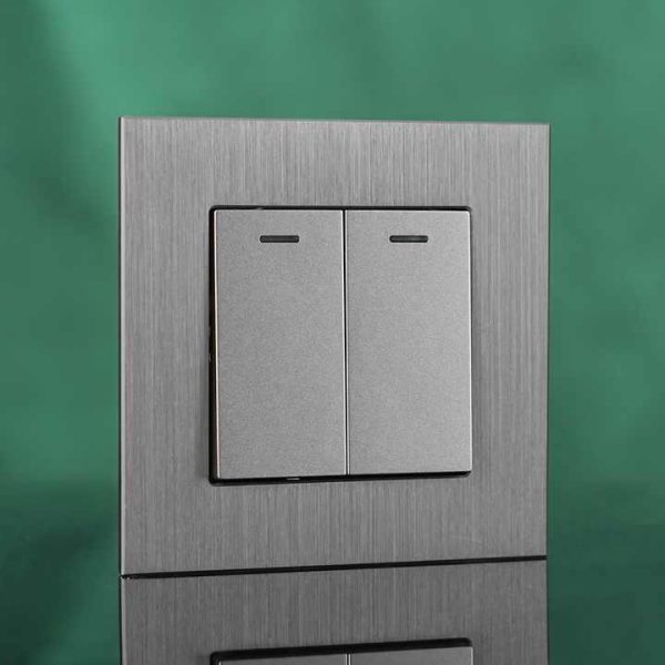 2 Gang Electrical Light Wall Switch Panel 10A 250V Outlet High Quality Switches for Interior Use