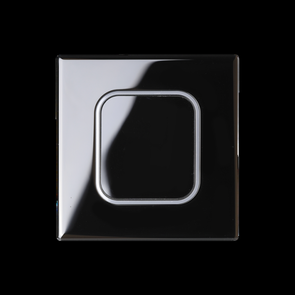 UK Type 86mm Glass Plate Fashion Design Click Button Wall Switch with Ring Led Indicator 1gang 1way Wall Plate