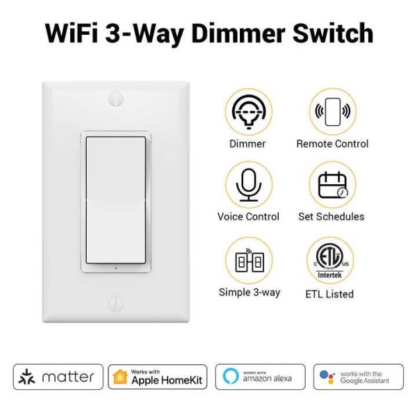 WiFi Matter Compatible Wall Switch Smart Home Automatic LED Dimmer Remote Controller Switch