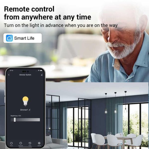 WiFi Matter Compatible Wall Switch Smart Home Automatic LED Dimmer Remote Controller Switch