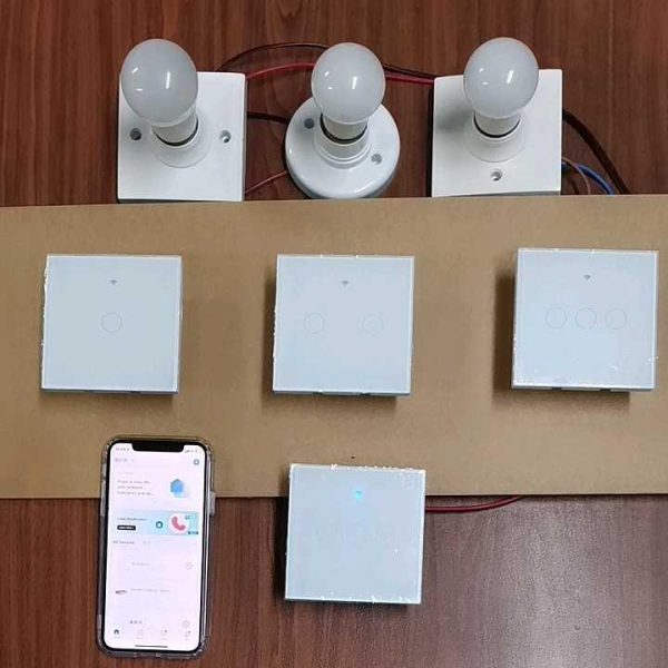 Universal Smart Light Switch WiFi with Voice Control, Touch Glass Panel (1/2/3/4 Gang, 220-250V) for Home, Hotel, Office