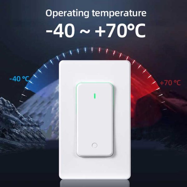 IP66 Wireless Mini Remote Wall Switch Kit Max. 10A Current Single Pole Without WiFi No Wiring Needed for Wireless Light Switches