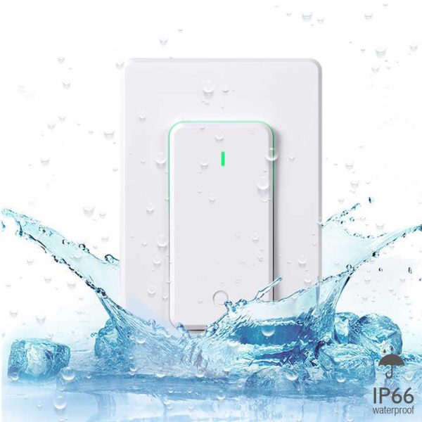 IP66 Wireless Mini Remote Wall Switch Kit Max. 10A Current Single Pole Without WiFi No Wiring Needed for Wireless Light Switches