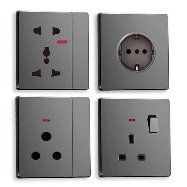 Ultra-thin Good Quality Electrical Socket and Switch Manufacturer 13A Wall Push Button Light Switch for Building