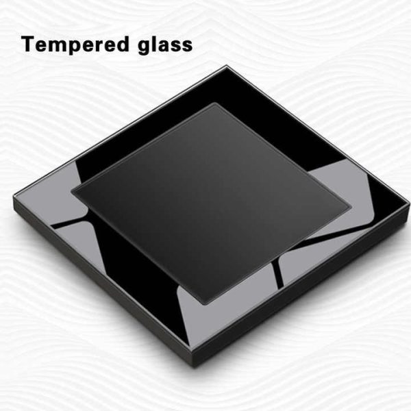 Modern Tempered Glass Panel Electric on OFF Push Switches 3 Gang 1 Way Wall Light Switch With Indicator