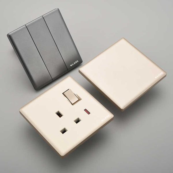 Modern New Model Wall Extra Thin Cover Plate Light Switches and Sockets UK Luxury