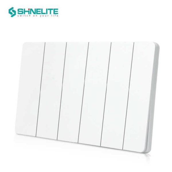 SHINELITE 2025 Factory Price Popular New Design Super Slim Panel 3x6 Plate 16A 6 Gang Electrical Wall Light Switch