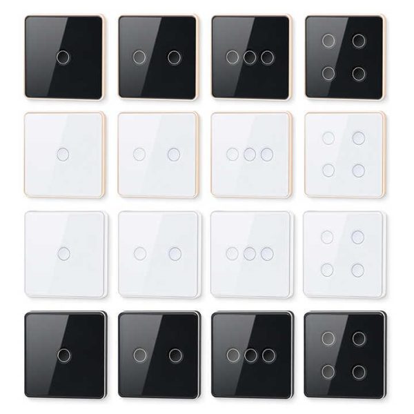 Zigbee Tempered Glass Smart Home Touch Light Switch 1/2/3/4 Gang Tuya App Remote Control Wall Switch Work With Google Alexa