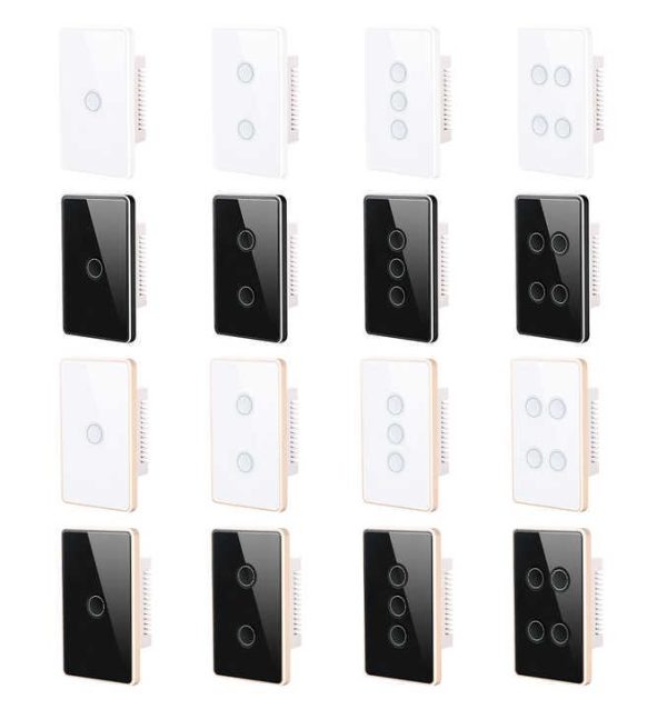 Zigbee Tempered Glass Smart Home Touch Light Switch 1/2/3/4 Gang Tuya App Remote Control Wall Switch Work With Google Alexa