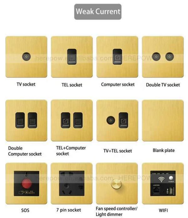 Golden Stainless Steel Panel and Golden Brass Rocker Toggle Wall Switch ,3 Gang 2 Way Switch,dimmer Switch