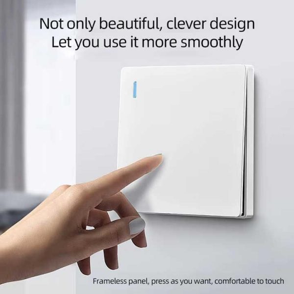 High Quality Uk Standard 1/2 Gang Wall Light Switch 13A Pc Panel Power Push Big Button Light Wall Switch With 86*86mm