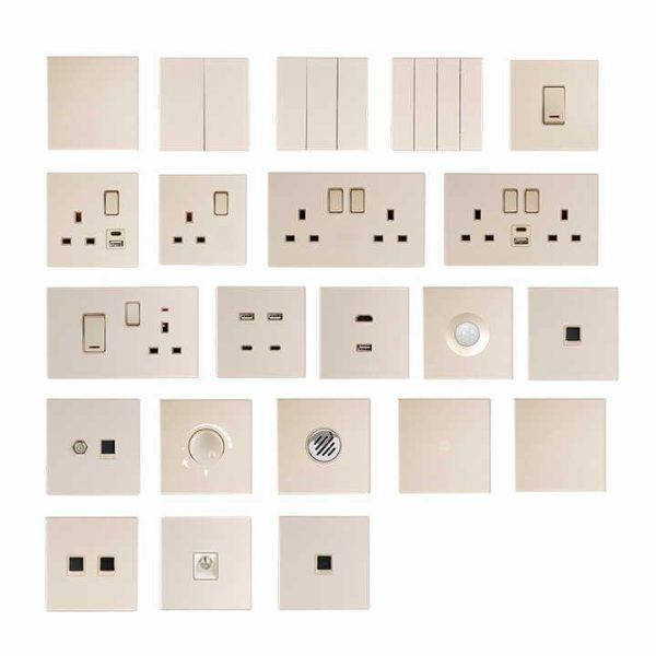 China Fitting Minimalist Uk Three Gang One Way Switches and Sockets Light Wall Mounted Switches