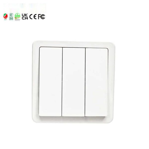 Intermediate UK Standard 3 Gang 1 Way Light Switch Surface Mounted Home Durable Power Electric Wall Switches For Home Use