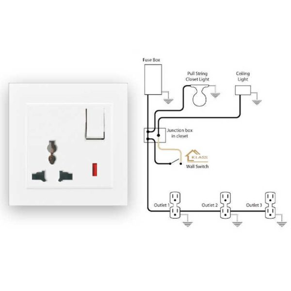 Popular Light Switch Socket Wall Basic Middle Panel Socket Electric Switch Uk Standard